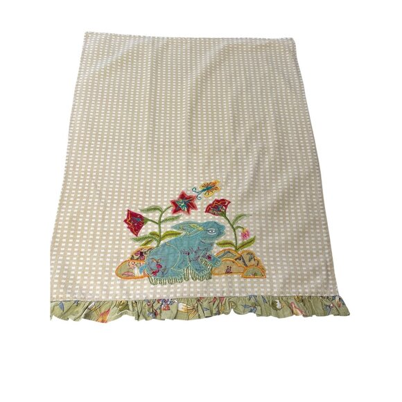 Set of 2 Artistic Accents Embroidered Cotton Kitchen Towels – Bird & Rabbit Moti - Picture 8 of 15